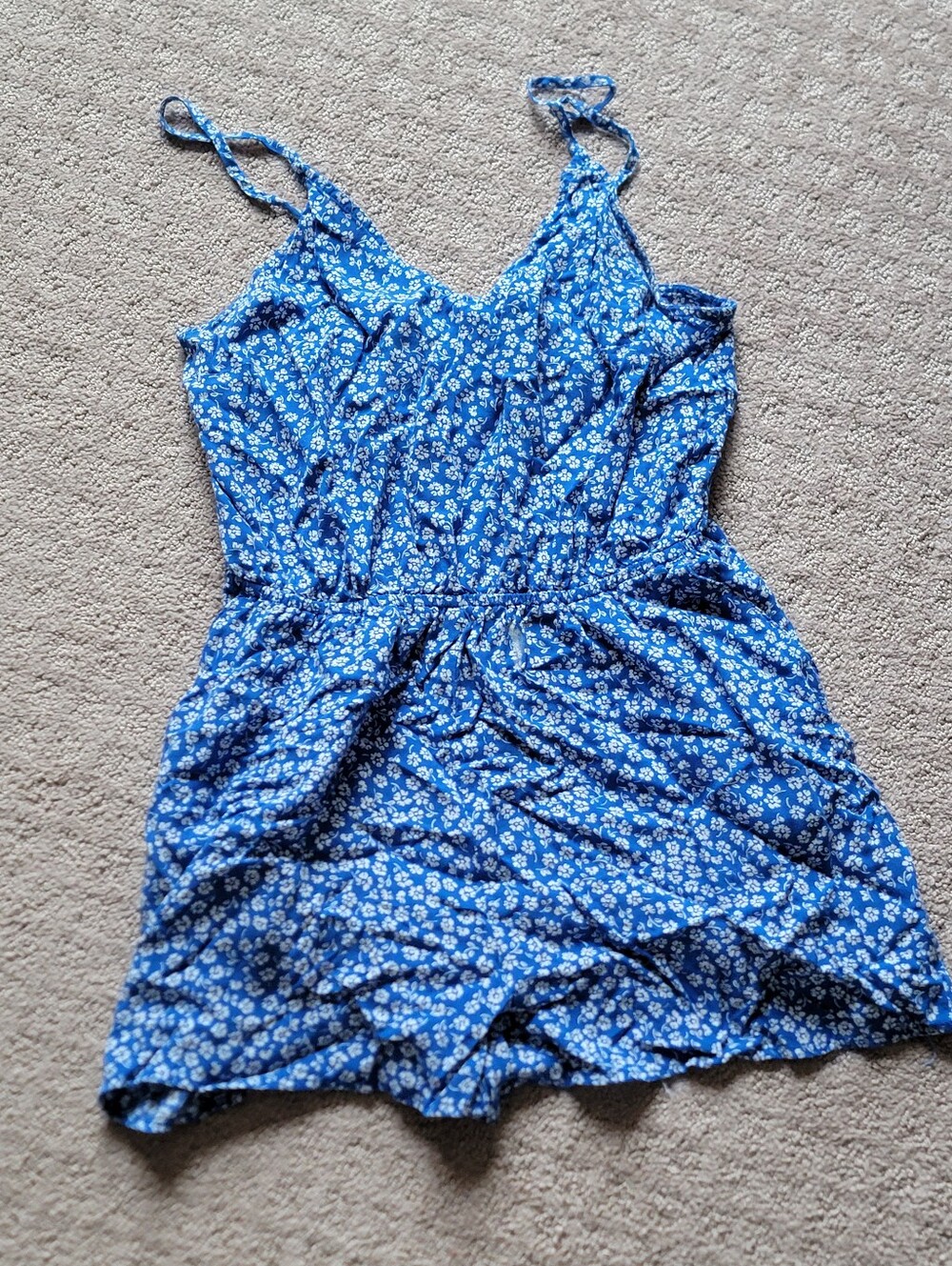Blue Floral Tie-Strap Girls' Jumper
